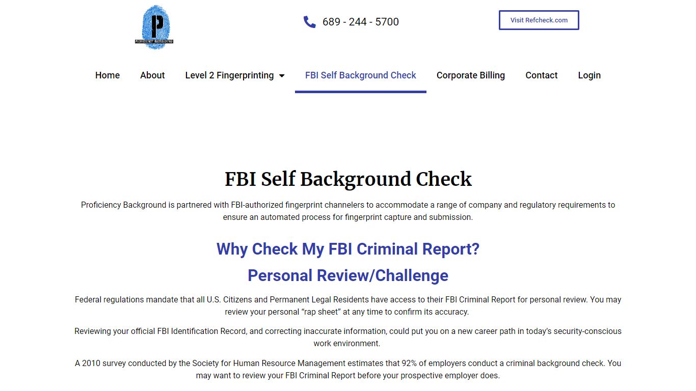 FBI Self Background Check - Proficiency Background Service